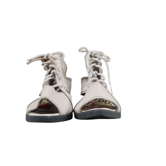 TMA Eyes Shoes Womens 40 Sandal Fashion Lace Up Leather White Block Heel Comfort - Picture 3 of 13